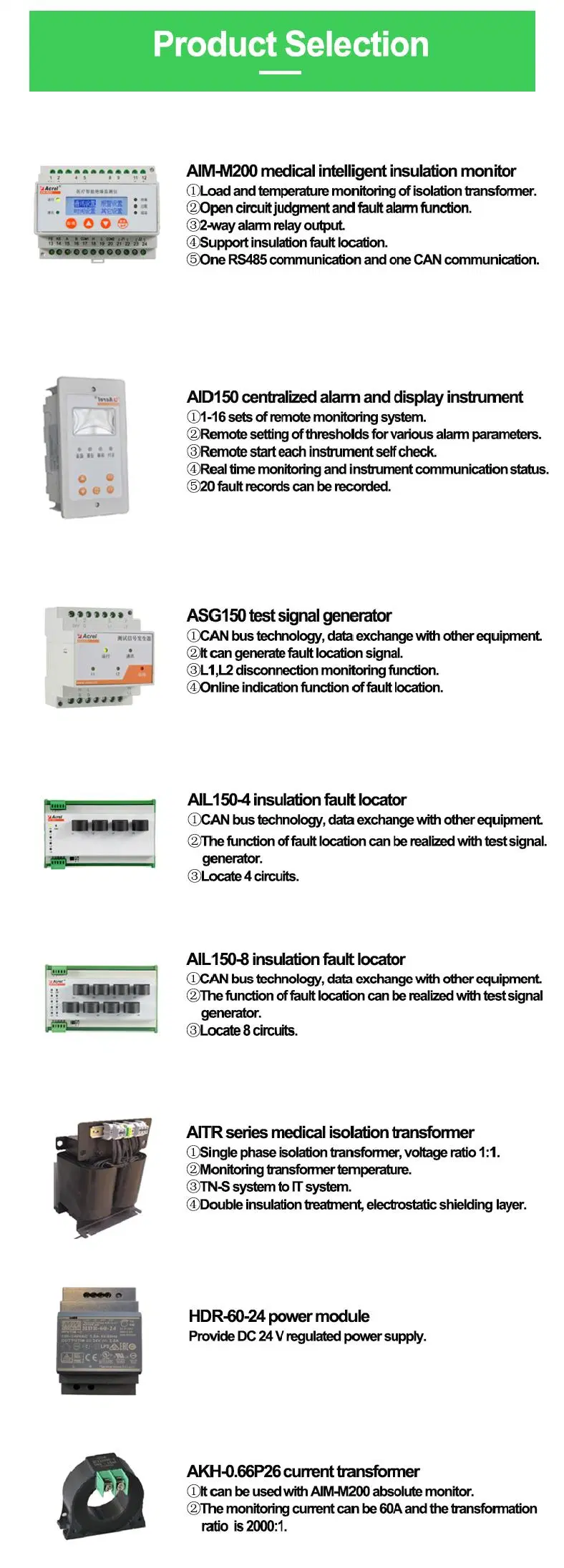 Insulation Monitoring Device Display Unit for Medical Isolated Power Supply